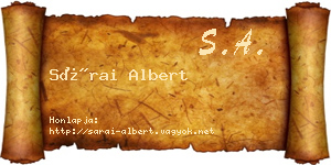Sárai Albert névjegykártya